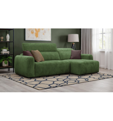 Ecksofa 4-Sitzer rechts NERO, dunkelgrün