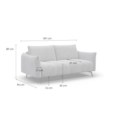 Sofa 2,5-Sitzer AERA, dunkelblau