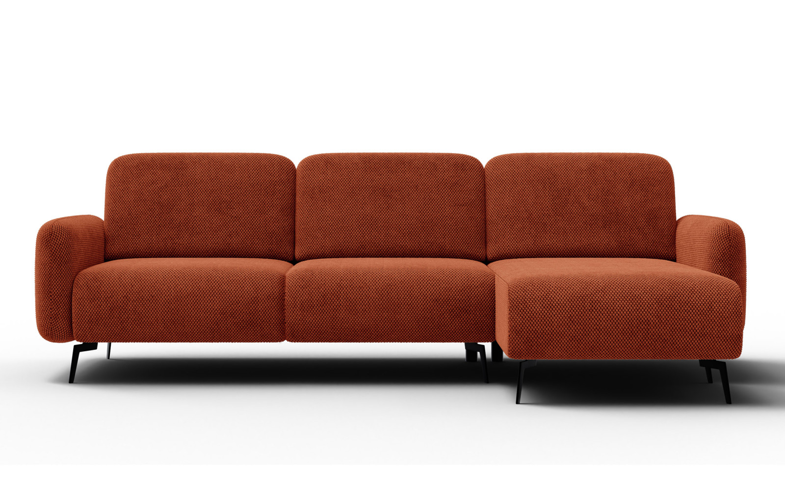 Ecksofa 4-Sitzer rechts FEBE, dunkelorange