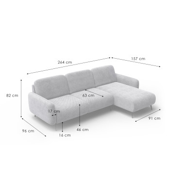 Ecksofa 4-Sitzer rechts FEBE, olivgrün