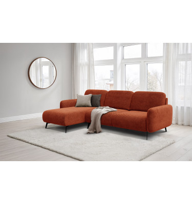 Ecksofa 4-Sitzer links FEBE, dunkelorange