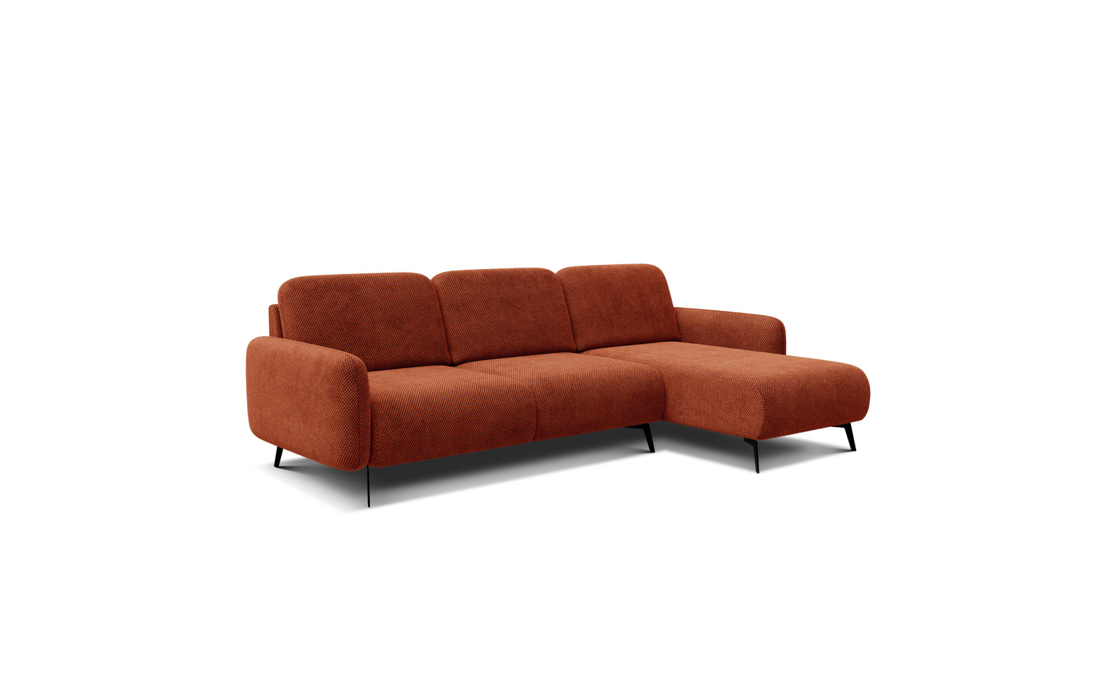 Ecksofa 4-Sitzer rechts FEBE, dunkelorange