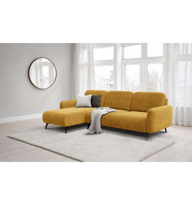 Ecksofa 4-Sitzer links FEBE, dunkelgelb