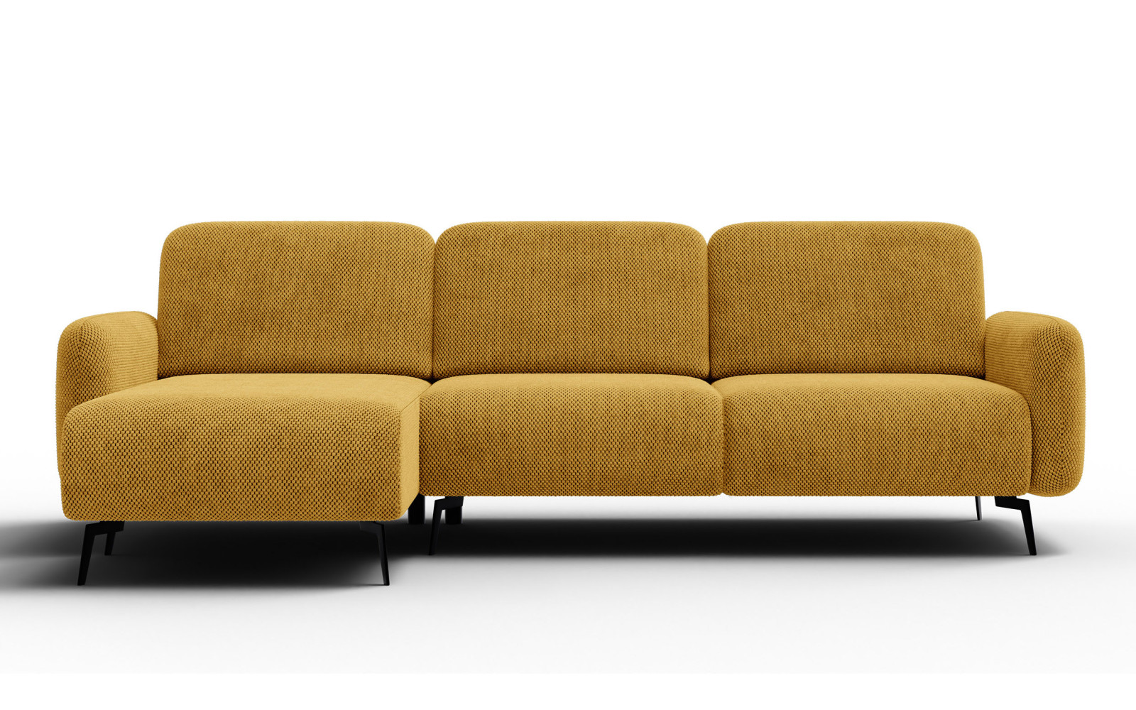 Ecksofa 4-Sitzer links FEBE, dunkelgelb