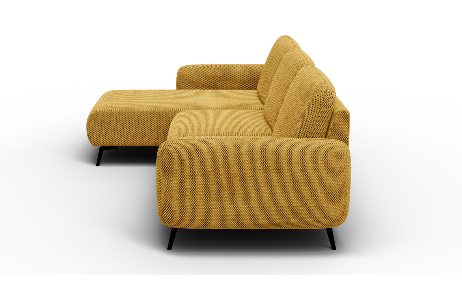 Ecksofa 4-Sitzer links FEBE, dunkelgelb