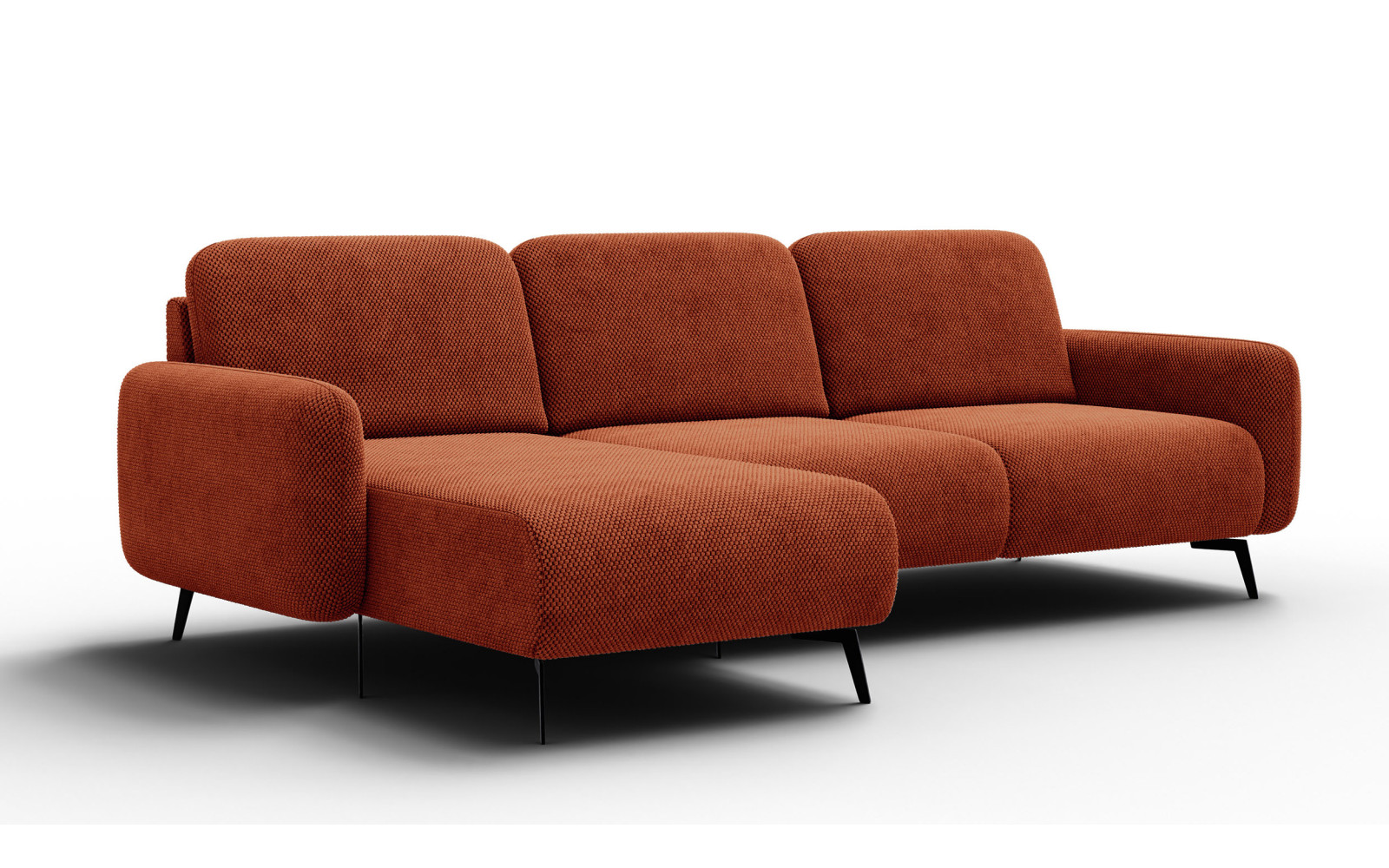 Ecksofa 4-Sitzer links FEBE, dunkelorange