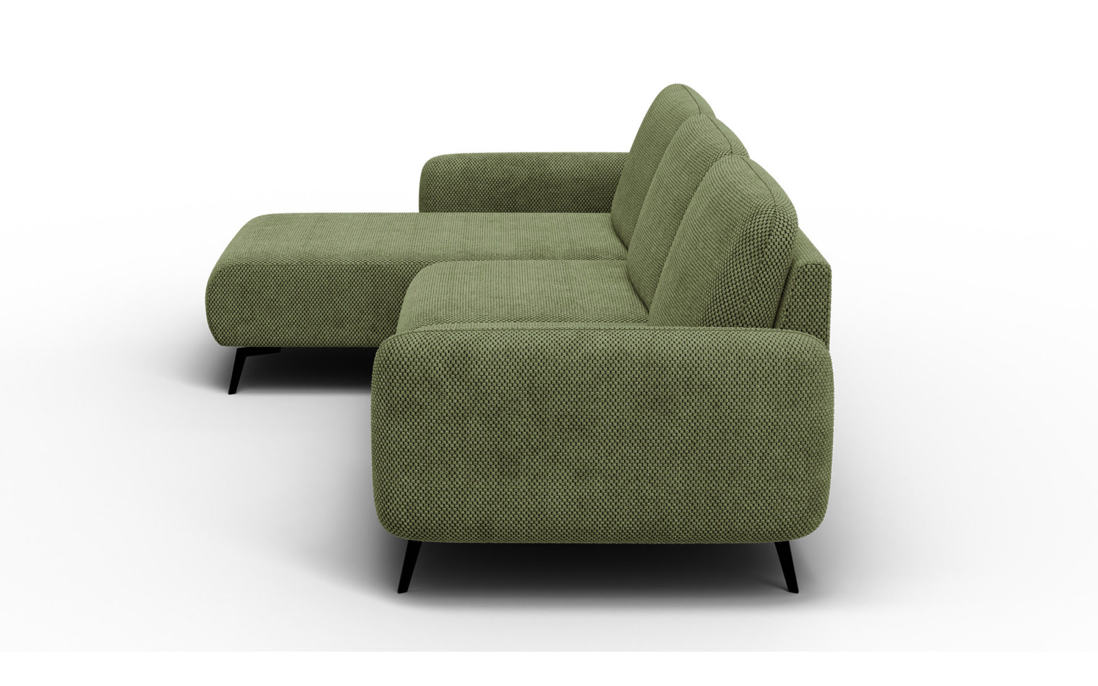 Ecksofa 4-Sitzer links FEBE, olivgrün