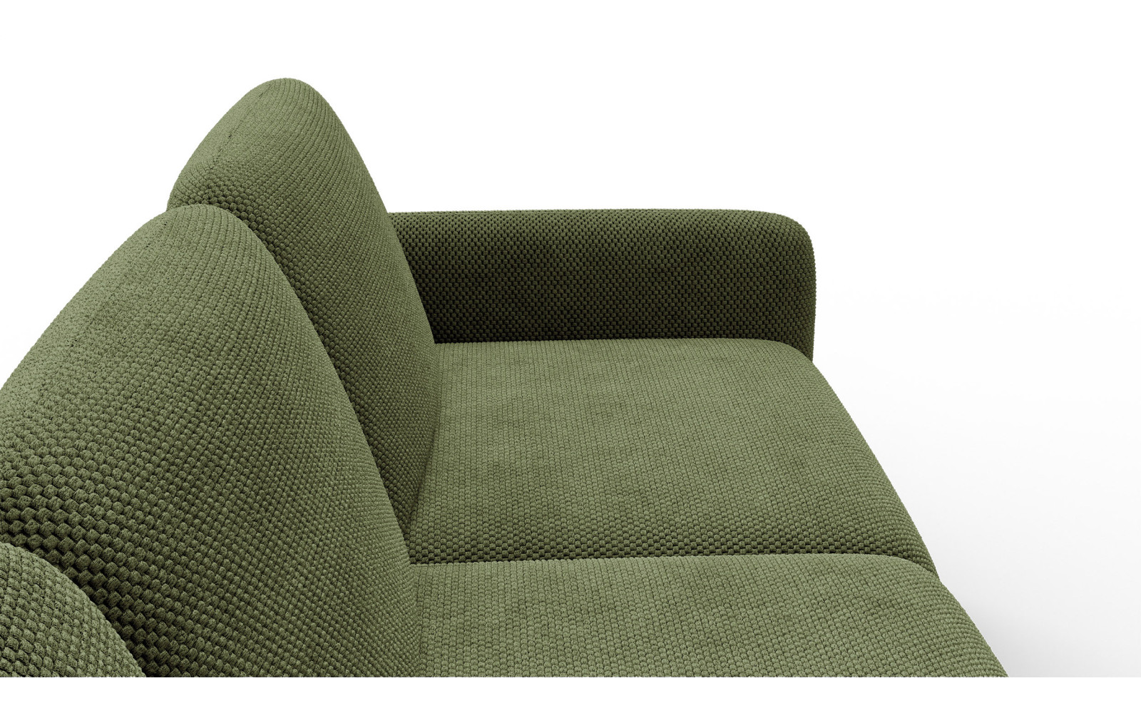 Ecksofa 4-Sitzer links FEBE, olivgrün