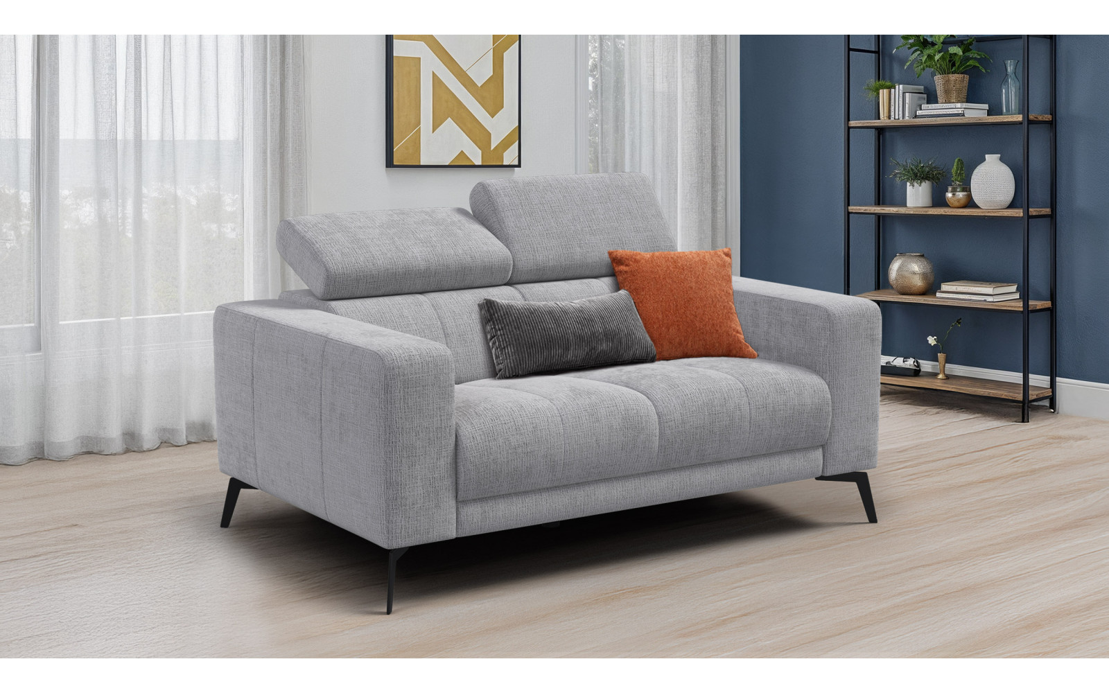 Sofa 2-Sitzer MORELLO, hellgrau