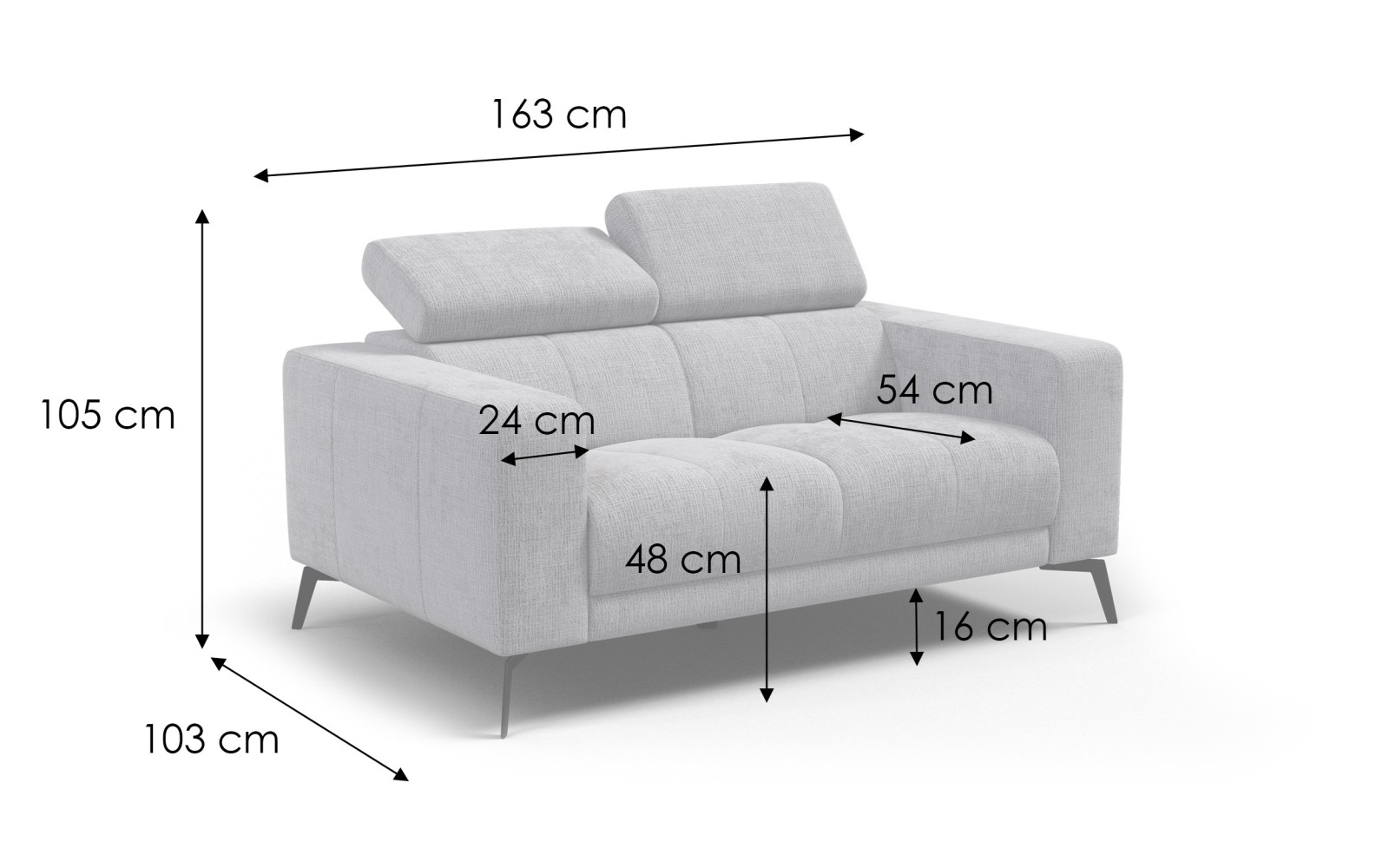Sofa 2-Sitzer MORELLO, creme