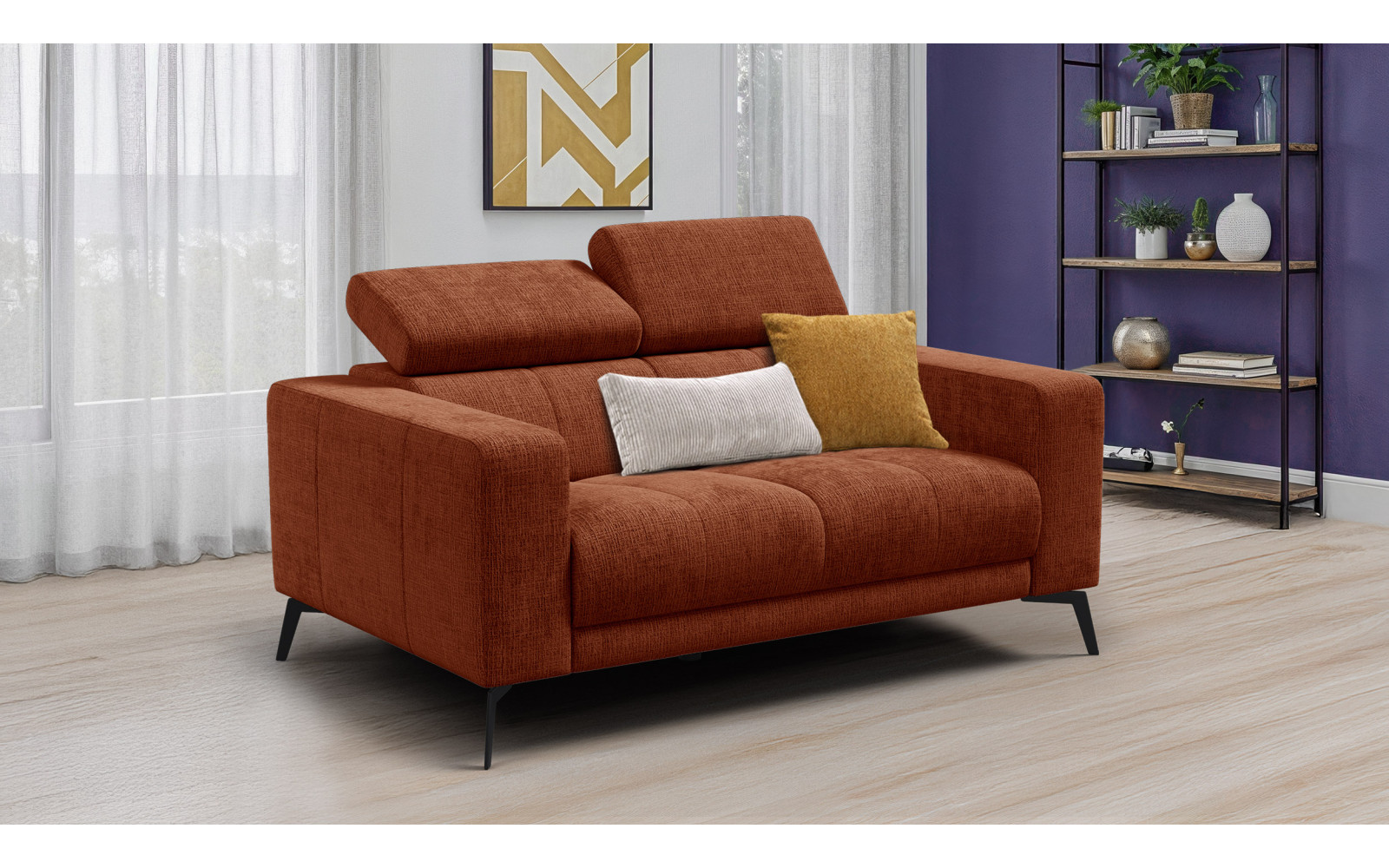 Sofa 2-Sitzer MORELLO, rostrot