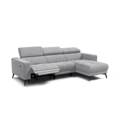 Ecksofa 4-Sitzer MORELLO, hellgrau, 1 x Relax Zero Gravity