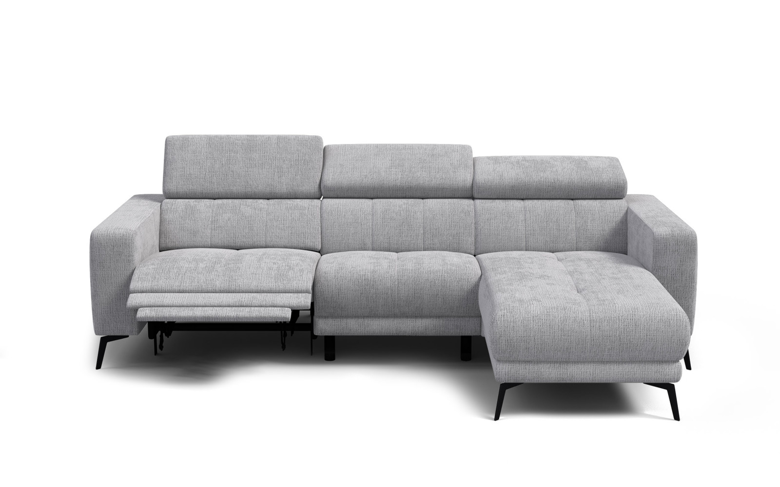 Ecksofa 4-Sitzer MORELLO, hellgrau, 1 x Relax Zero Gravity