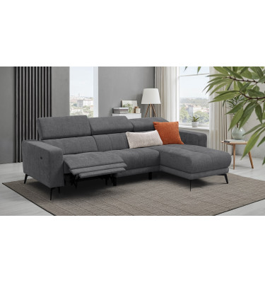 Ecksofa 4-Sitzer MORELLO, dunkelgrau, 1 x Relax Zero Gravity
