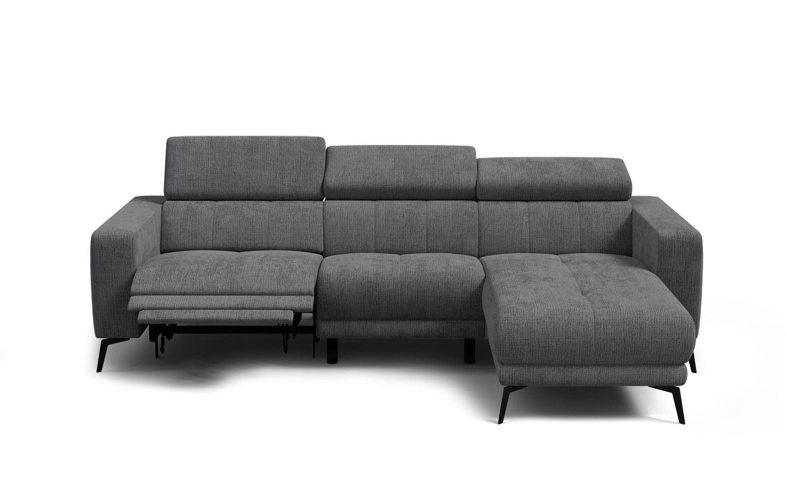 Ecksofa 4-Sitzer MORELLO, dunkelgrau, 1 x Relax Zero Gravity