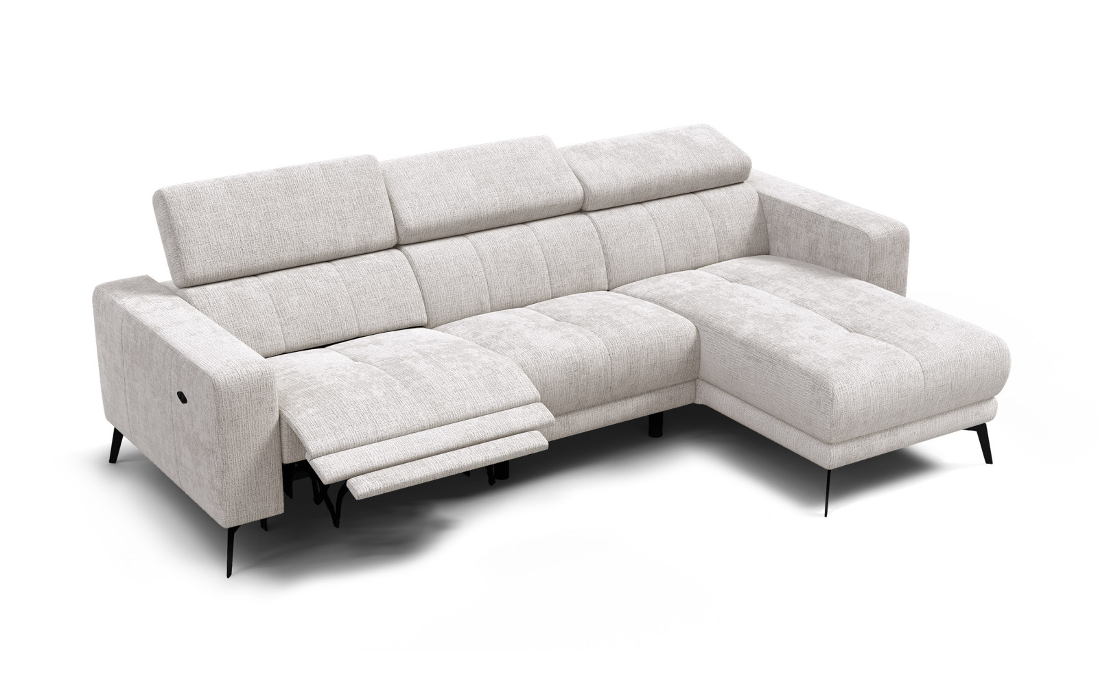 Ecksofa 4-Sitzer MORELLO, creme, 1 x Relax Zero Gravity