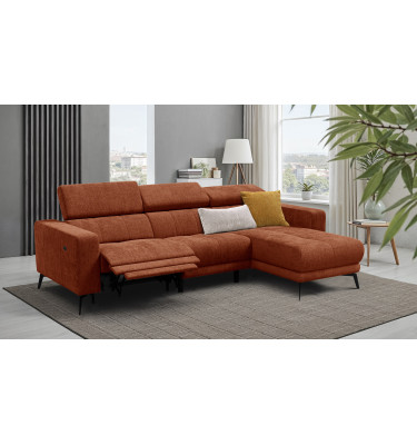 Ecksofa 4-Sitzer MORELLO, rostrot, 1 x Relax Zero Gravity