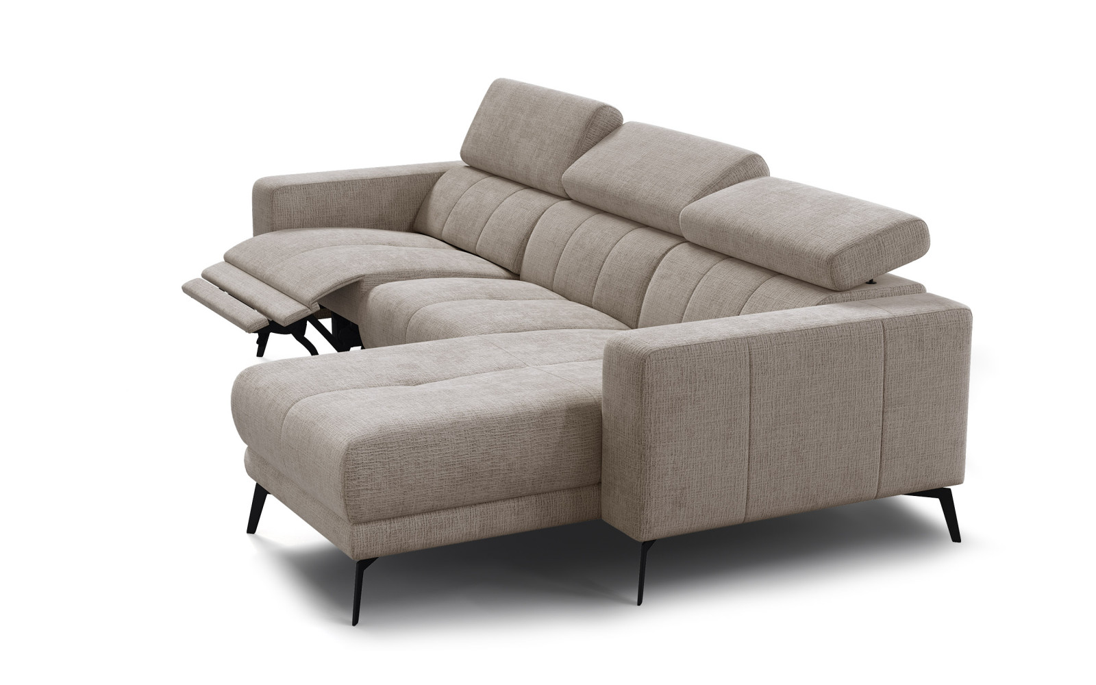 Ecksofa 4-Sitzer MORELLO, beige, 1 x Relax Zero Gravity