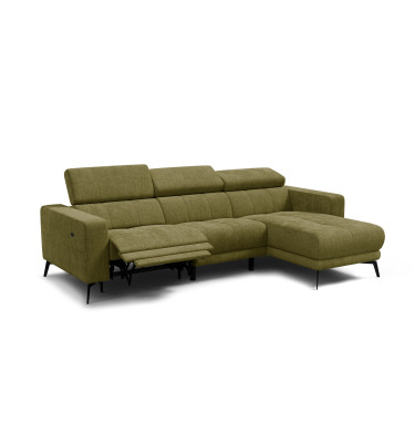 Ecksofa 4-Sitzer MORELLO, olive, 1 x Relax Zero Gravity