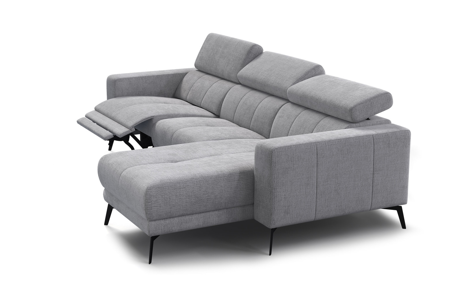 Ecksofa 4-Sitzer MORELLO, hellgrau, 1 x Relax Zero Gravity