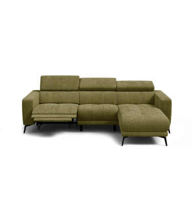 Ecksofa 4-Sitzer MORELLO, olive, 1 x Relax Zero Gravity