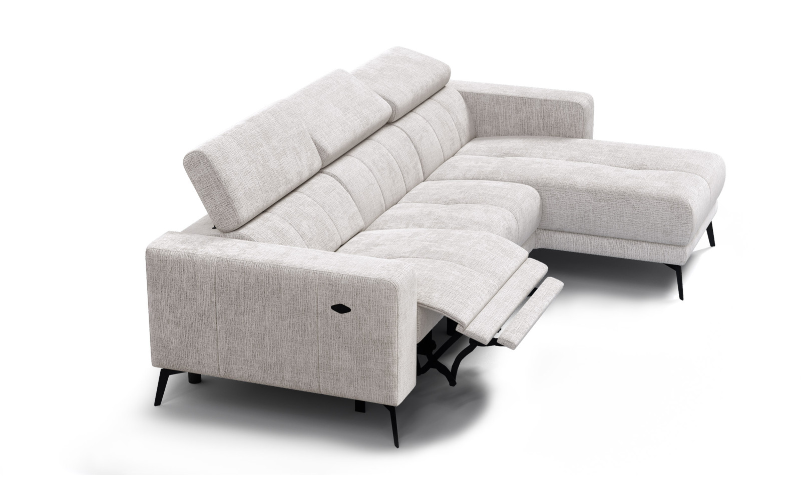 Ecksofa 4-Sitzer MORELLO, creme, 1 x Relax Zero Gravity