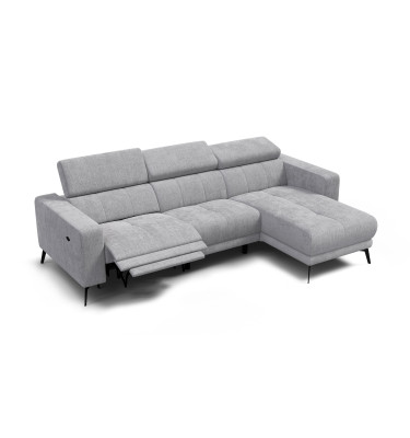 Ecksofa 4-Sitzer MORELLO, hellgrau, 1 x Relax Zero Gravity