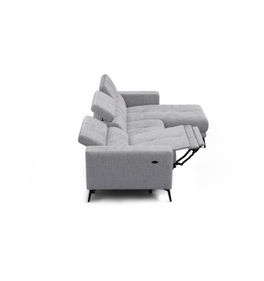 Ecksofa 4-Sitzer MORELLO, hellgrau, 1 x Relax Zero Gravity