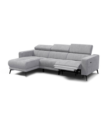 Ecksofa 4-Sitzer MORELLO, hellgrau, 1 x Relax Zero Gravity