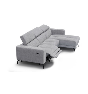 Ecksofa 4-Sitzer MORELLO, hellgrau, 1 x Relax Zero Gravity