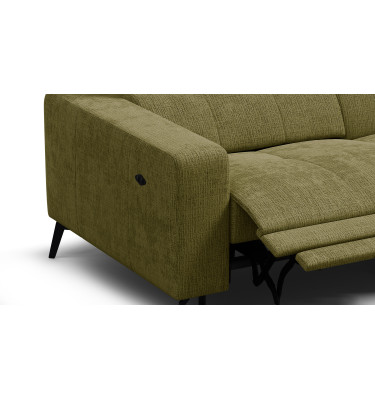 Ecksofa 4-Sitzer MORELLO, olive, 1 x Relax Zero Gravity