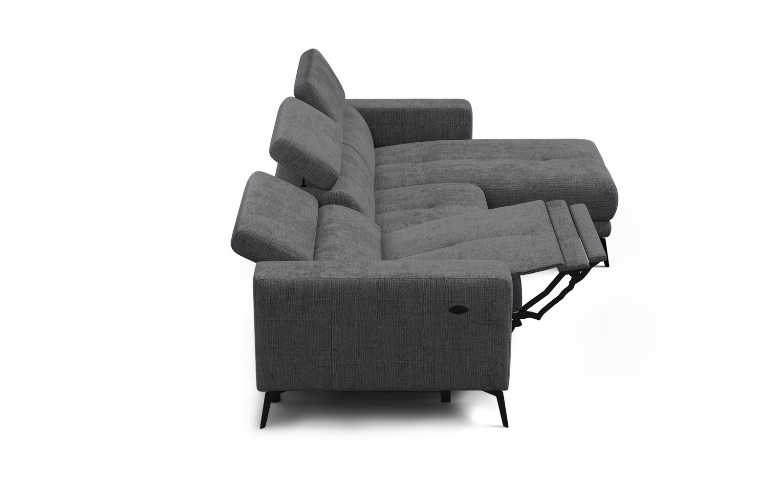 Ecksofa 4-Sitzer MORELLO, dunkelgrau, 1 x Relax Zero Gravity