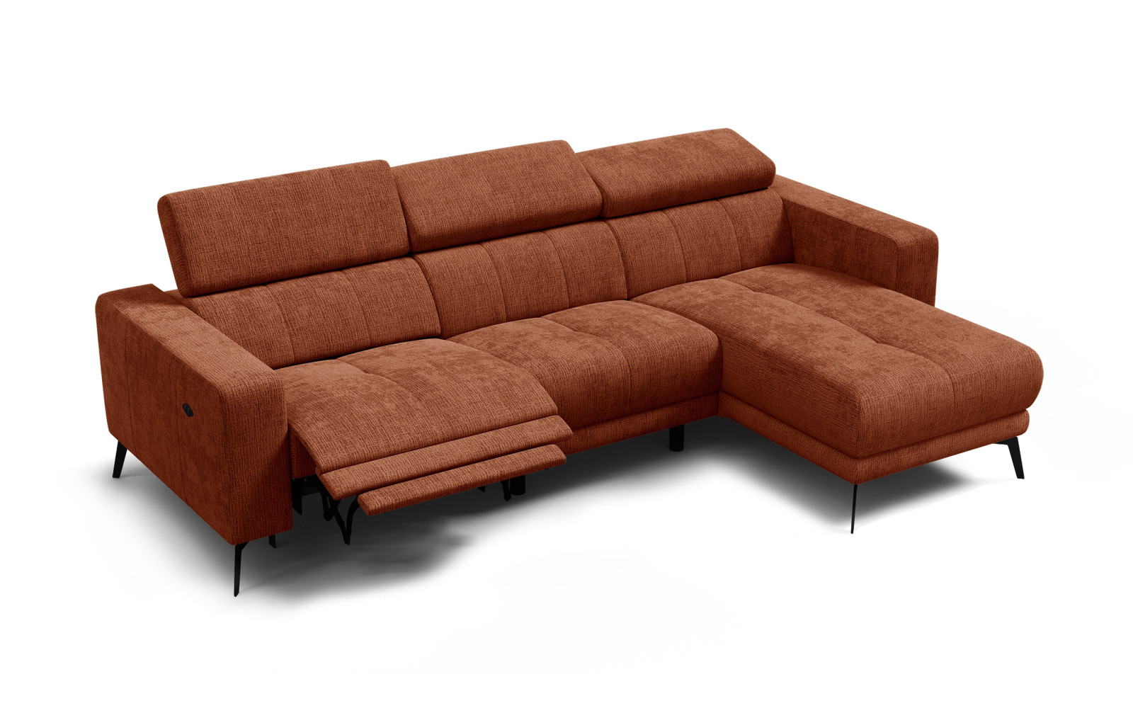Ecksofa 4-Sitzer MORELLO, rostrot, 1 x Relax Zero Gravity