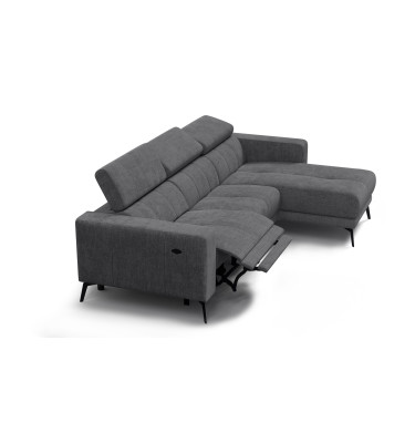 Ecksofa 4-Sitzer MORELLO, dunkelgrau, 1 x Relax Zero Gravity