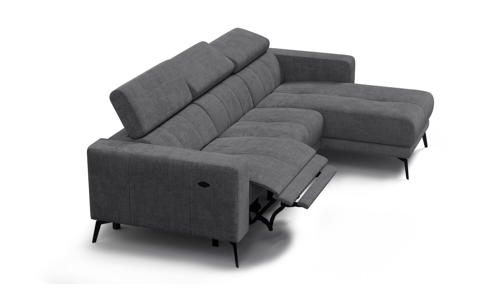Ecksofa 4-Sitzer MORELLO, dunkelgrau, 1 x Relax Zero Gravity