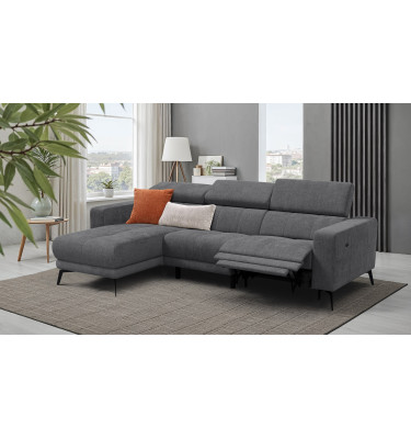Ecksofa 4-Sitzer MORELLO, dunkelgrau, 1 x Relax Zero Gravity