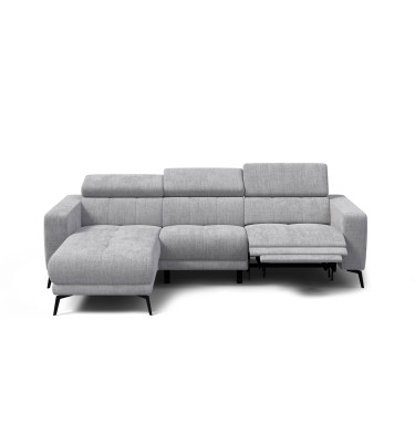 Ecksofa 4-Sitzer MORELLO, hellgrau, 1 x Relax Zero Gravity
