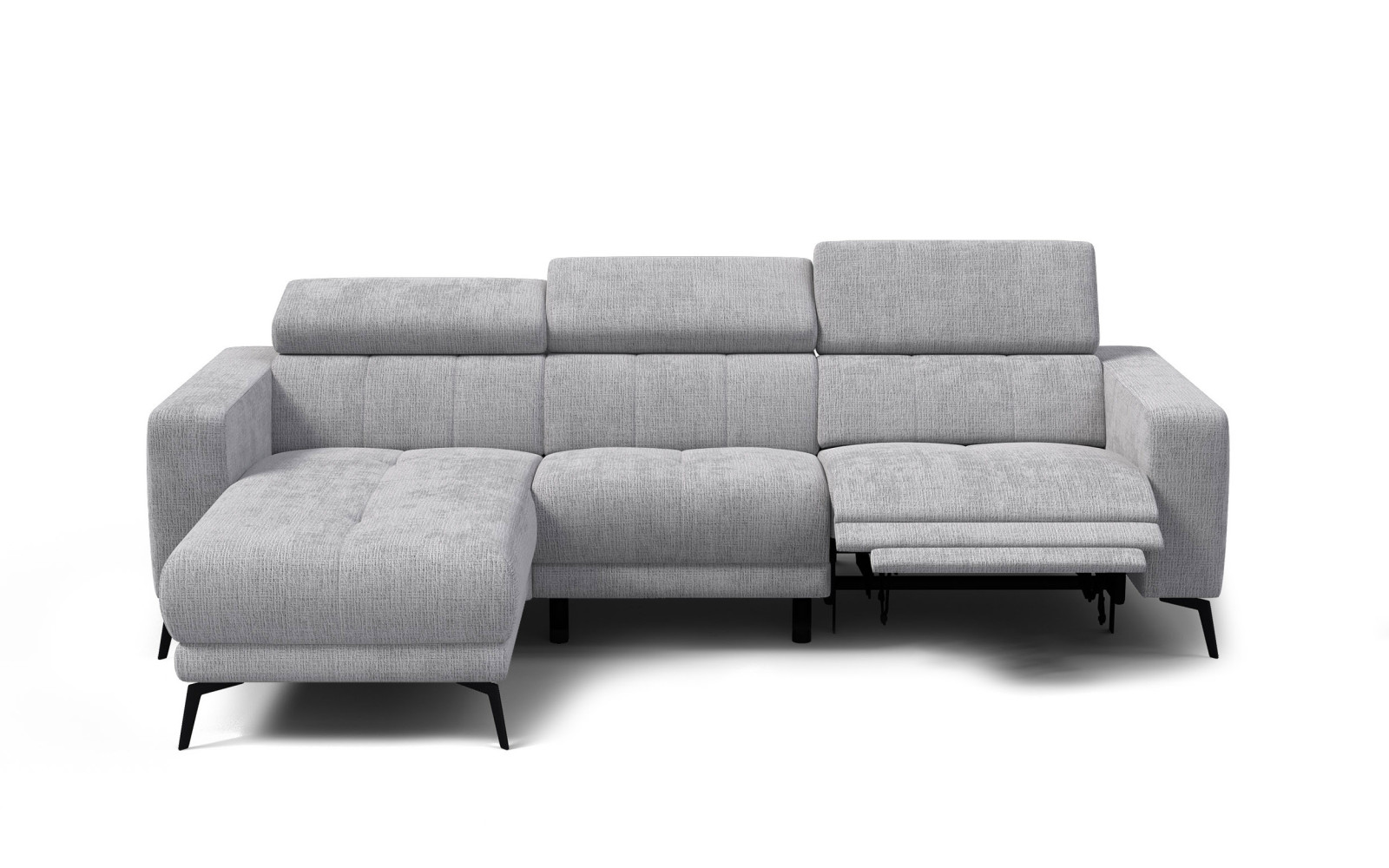 Ecksofa 4-Sitzer MORELLO, hellgrau, 1 x Relax Zero Gravity