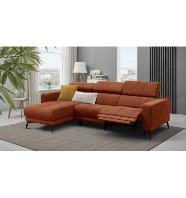 Ecksofa 4-Sitzer MORELLO, rostrot, 1 x Relax Zero Gravity