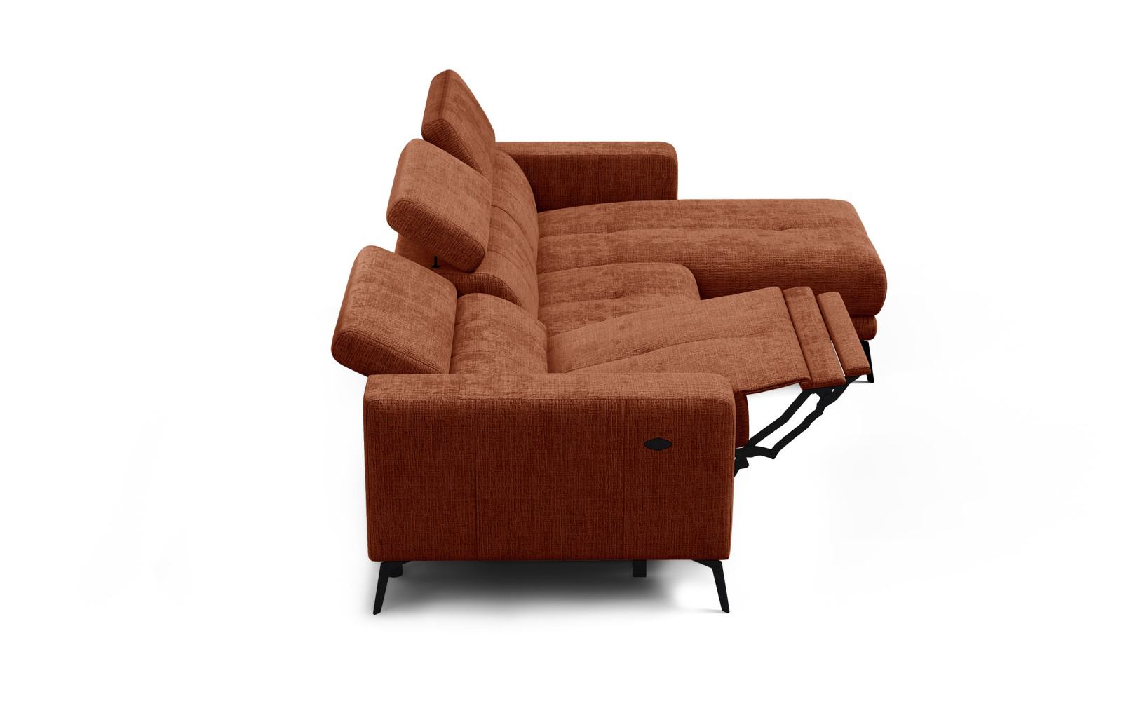 Ecksofa 4-Sitzer MORELLO, rostrot, 1 x Relax Zero Gravity