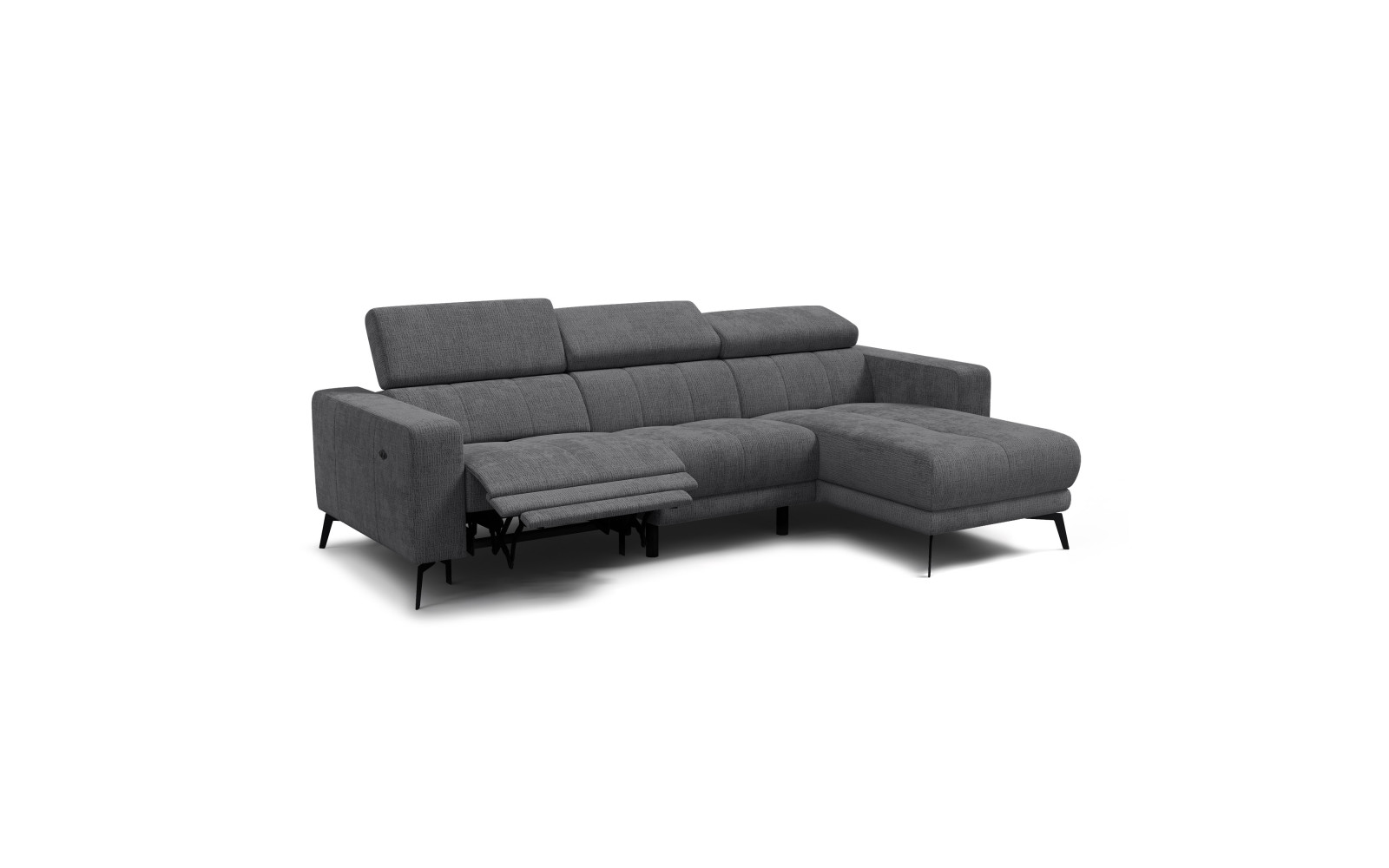 Ecksofa 4-Sitzer MORELLO, dunkelgrau, 1 x Relax Zero Gravity