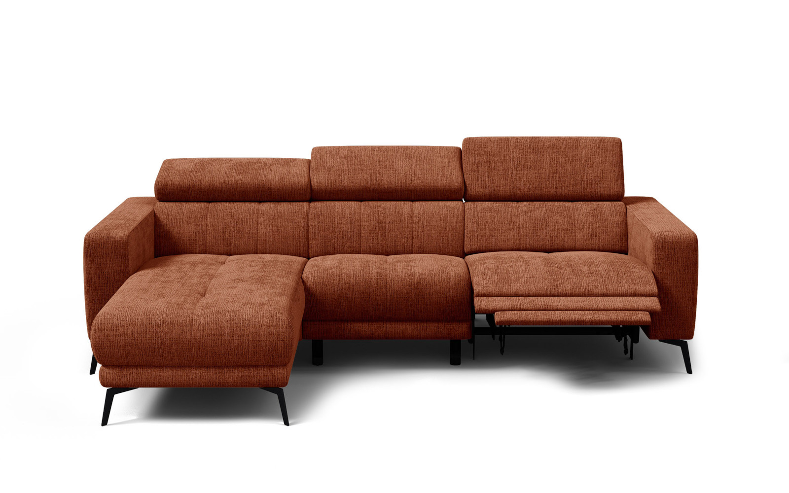 Ecksofa 4-Sitzer MORELLO, rostrot, 1 x Relax Zero Gravity