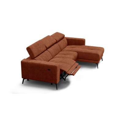 Ecksofa 4-Sitzer MORELLO, rostrot, 1 x Relax Zero Gravity