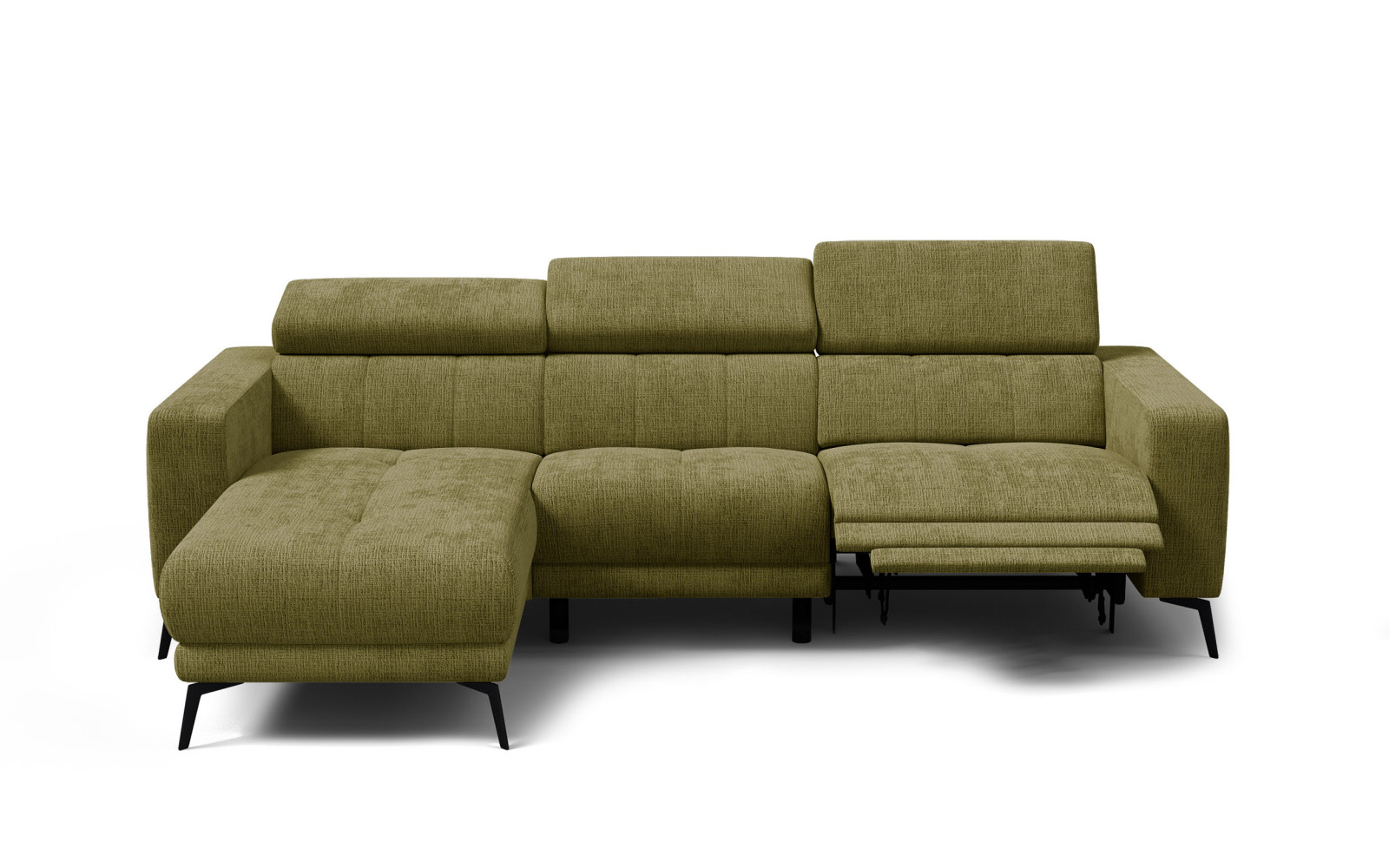 Ecksofa 4-Sitzer MORELLO, olive, 1 x Relax Zero Gravity