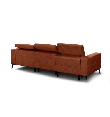 Ecksofa 4-Sitzer MORELLO, rostrot, 1 x Relax Zero Gravity