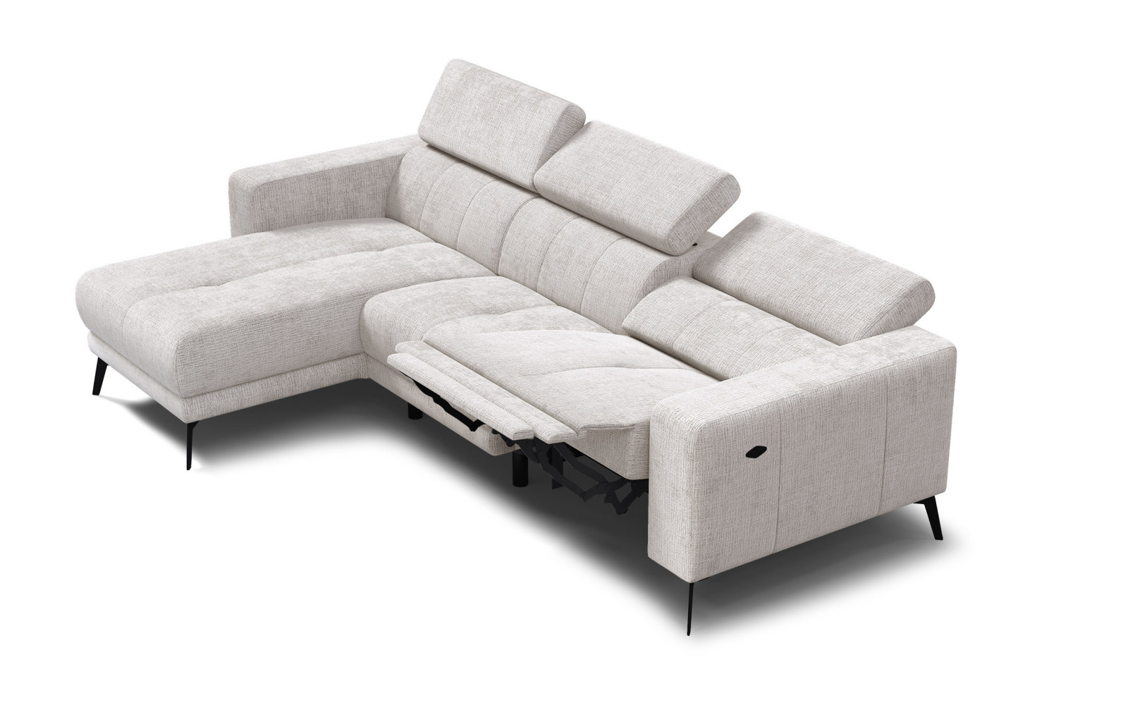 Ecksofa 4-Sitzer MORELLO, creme, 1 x Relax Zero Gravity