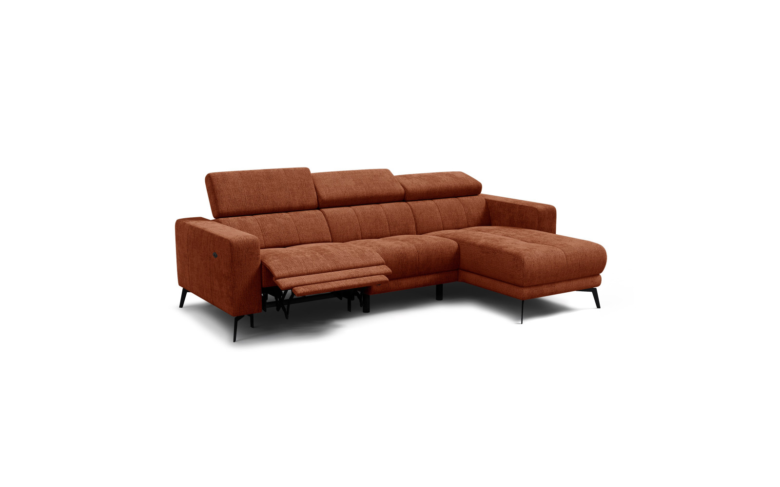 Ecksofa 4-Sitzer MORELLO, rostrot, 1 x Relax Zero Gravity