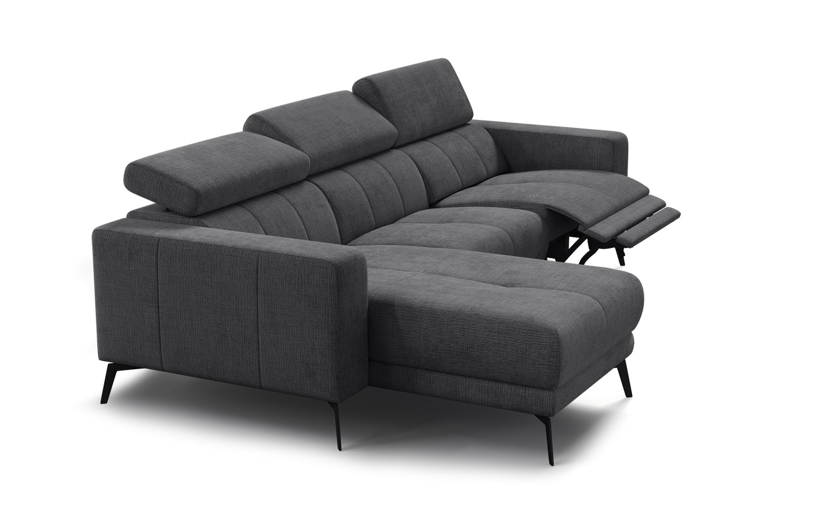 Ecksofa 4-Sitzer MORELLO, dunkelgrau, 1 x Relax Zero Gravity