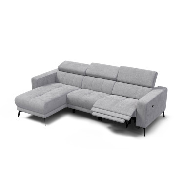 Ecksofa 4-Sitzer MORELLO, hellgrau, 1 x Relax Zero Gravity