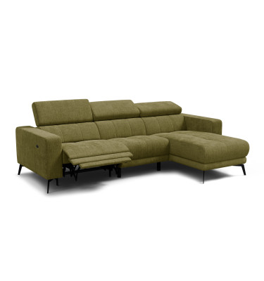 Ecksofa 4-Sitzer MORELLO, olive, 1 x Relax Zero Gravity
